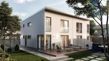 Doppelhaus-Aura-136-Pultdach-Garten Pultdach